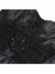 Black Fluffy Sexy Suspenders Pleated Lace Trim Gothic Style Sleeveless Dress