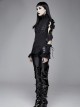 Black Asymmetric Twining Lace Sleeves Swallowtail Hem Gothic Shirt