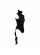 Black Asymmetric Twining Lace Sleeves Swallowtail Hem Gothic Shirt