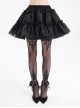 Sexy Fluffy Dark Black Fashion Punk Style Pleated Skirt