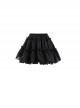 Sexy Fluffy Dark Black Fashion Punk Style Pleated Skirt