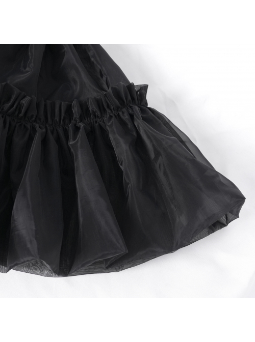 Sexy Fluffy Dark Black Fashion Punk Style Pleated Skirt