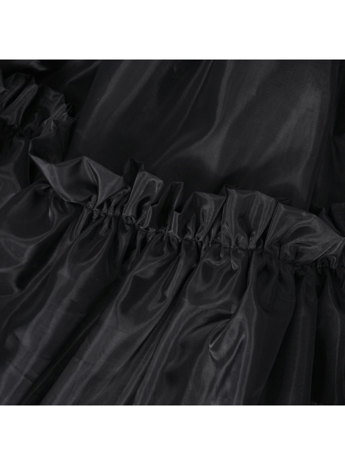 Sexy Fluffy Dark Black Fashion Punk Style Pleated Skirt