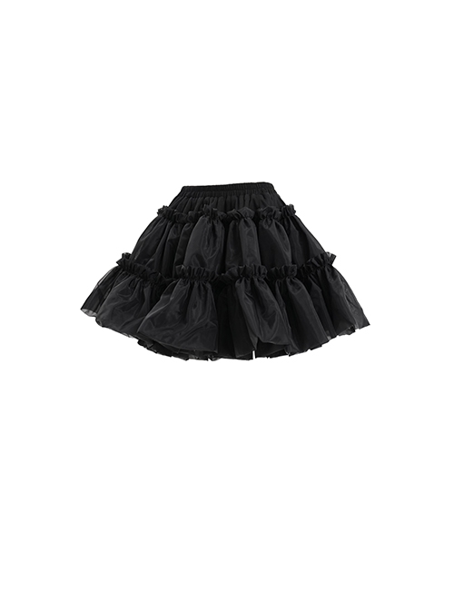 Sexy Fluffy Dark Black Fashion Punk Style Pleated Skirt