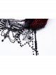 Black And Red Gemstone Cross Carved Side Tassel Feather Decoration Gothic Style Mysterious Crown Headdress