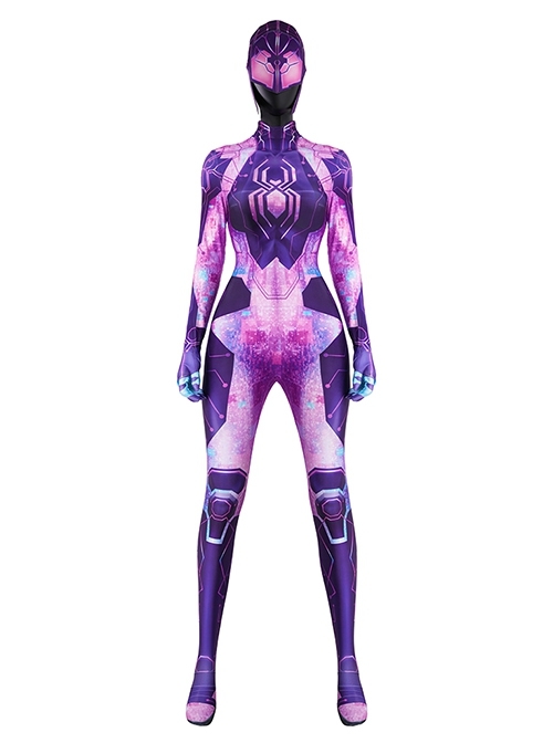 Movie Spider-Man Across The Spider-Verse Spider-Byte Bodysuit Halloween Cosplay Costume Set