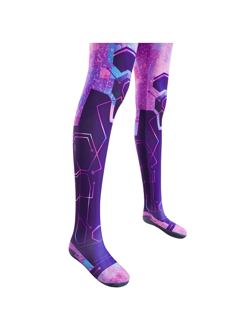 Movie Spider-Man Across The Spider-Verse Spider-Byte Bodysuit Halloween Cosplay Costume Set