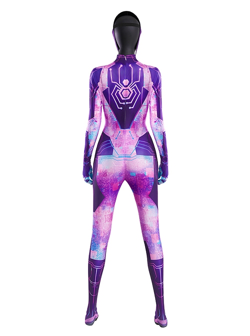 Movie Spider-Man Across The Spider-Verse Spider-Byte Bodysuit Halloween Cosplay Costume Set