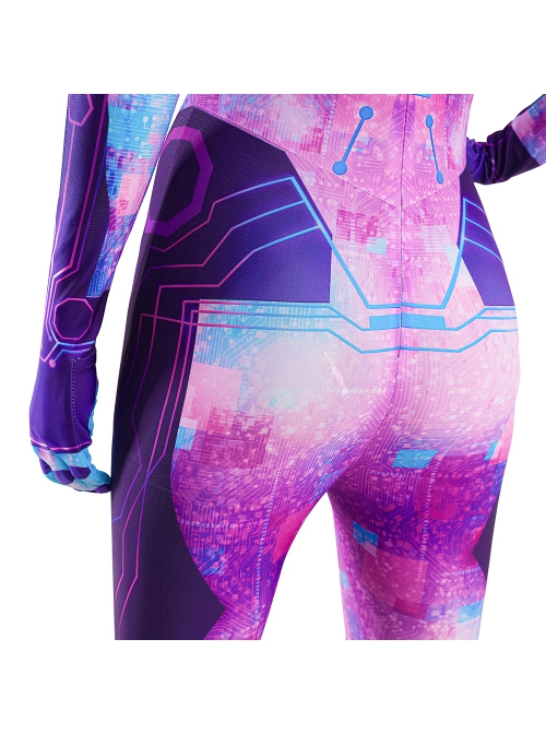 Movie Spider-Man Across The Spider-Verse Spider-Byte Bodysuit Halloween Cosplay Costume Set
