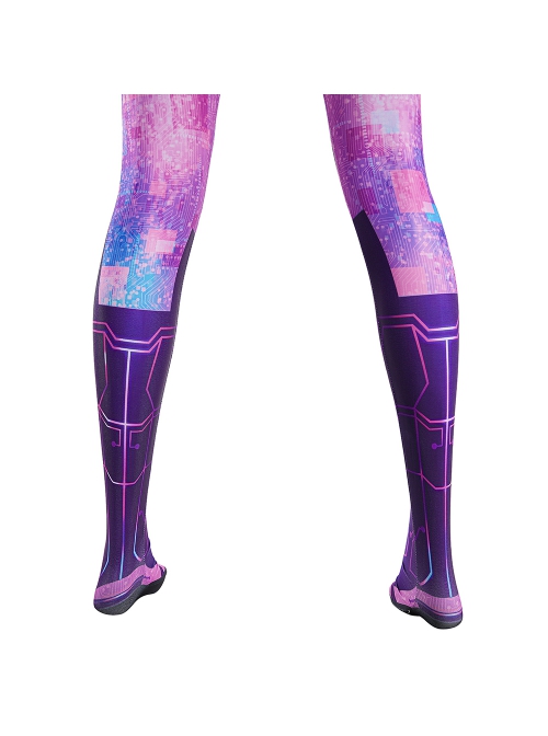 Movie Spider-Man Across The Spider-Verse Spider-Byte Bodysuit Halloween Cosplay Costume Set