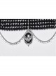 Noble Black And Silver Stacked Crystal Beads Front Center Three Dimensional Bat Pendant Gothic Style Exquisite Necklace