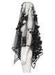 Black Three Dimensional Perspective Handmade Applique With Skull Rivet Decoration Gothic Style Mesh Headdress