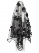 Black Three Dimensional Perspective Handmade Applique With Skull Rivet Decoration Gothic Style Mesh Headdress