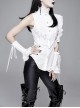 White Asymmetric Twining Lace Sleeves Swallowtail Hem Gothic Shirt