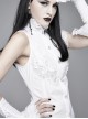 White Asymmetric Twining Lace Sleeves Swallowtail Hem Gothic Shirt