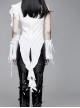 White Asymmetric Twining Lace Sleeves Swallowtail Hem Gothic Shirt