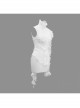 White Asymmetric Twining Lace Sleeves Swallowtail Hem Gothic Shirt