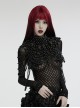 Wild Black Multi Layer Pearl Stand Up Collar Skull Beads Gothic Style Adjustable Neck Cover