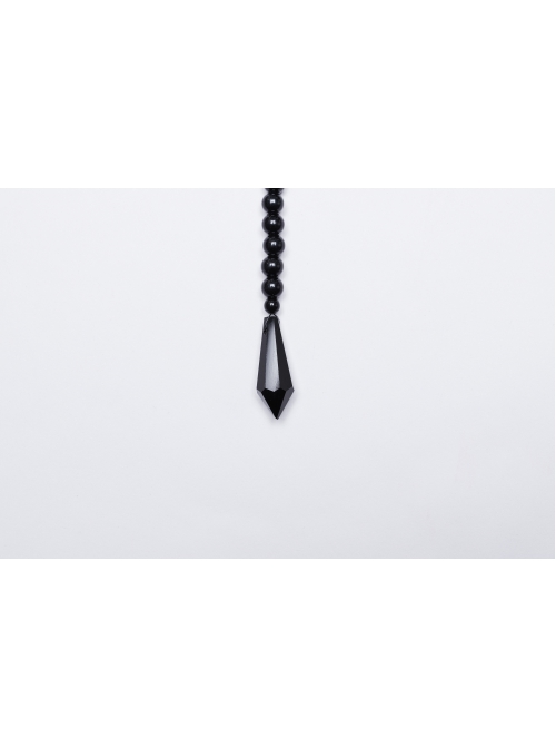 Wild Black Multi Layer Pearl Stand Up Collar Skull Beads Gothic Style Adjustable Neck Cover