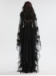 Black Light Feathers With Three Dimensional Rose Hem And Exquisite Lace Decoration Gothic Style Mesh Headdress