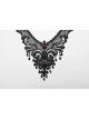 Exquisite Black And Red V Neck Symmetrical Front Center Three Dimensional Gemstone Pendant With Lace Design Gothic Style Noble Necklace