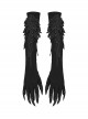 Black Exquisite Three Dimensional Wings Embroidered Applique With Sharp Devil Claw Design Gothic Style Personalized Gloves