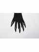 Black Exquisite Three Dimensional Wings Embroidered Applique With Sharp Devil Claw Design Gothic Style Personalized Gloves