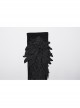 Black Exquisite Three Dimensional Wings Embroidered Applique With Sharp Devil Claw Design Gothic Style Personalized Gloves