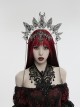 Exquisite Silver Metal Hollow Carving With Three-Dimensional Faceted Gemstone Gothic Style Headband Headdress