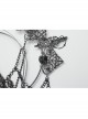 Exquisite Silver Metal Hollow Carving With Three-Dimensional Faceted Gemstone Gothic Style Headband Headdress