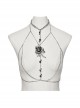 Silver Drape Alloy Chain Chest Thorn Rose Decoration Gothic Style Light Luxury Necklace