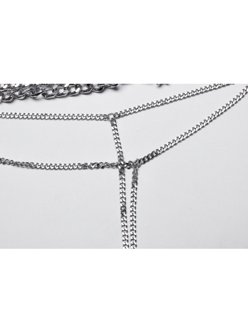 Silver Drape Alloy Chain Chest Thorn Rose Decoration Gothic Style Light Luxury Necklace
