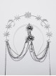 Elegant Silver Alloy Imitation Diamond Water Drop Pendant With Star And Moon Decoration Gothic Style Exquisite Headdress
