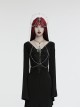 Elegant Silver Alloy Imitation Diamond Water Drop Pendant With Star And Moon Decoration Gothic Style Exquisite Headdress