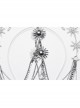 Elegant Silver Alloy Imitation Diamond Water Drop Pendant With Star And Moon Decoration Gothic Style Exquisite Headdress