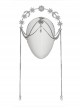 Elegant Silver Alloy Imitation Diamond Water Drop Pendant With Star And Moon Decoration Gothic Style Exquisite Headdress