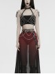 Silver And Black Halter Neck Spikes With Rivets Stitching Leather Fabric Metal Chain Decoration On The Chest Punk Style Sexy Chain Harness