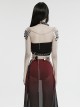 Silver And Black Halter Neck Spikes With Rivets Stitching Leather Fabric Metal Chain Decoration On The Chest Punk Style Sexy Chain Harness