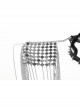 Silver And Black Halter Neck Spikes With Rivets Stitching Leather Fabric Metal Chain Decoration On The Chest Punk Style Sexy Chain Harness