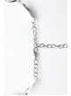 Silver Metal Electroplated Square Hollow With Rivet Design Punk Style Chain Belt