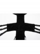 Sexy Halter Neck Black Stretch Velvet Rivet Waist Webbing Drawstring Design Gothic Style Cross Suspender Top