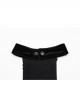 Sexy Halter Neck Black Stretch Velvet Rivet Waist Webbing Drawstring Design Gothic Style Cross Suspender Top