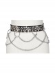 Personalized Silver Metal Electroplated Hollow Petals With Openable Gothic Style Chain Belt