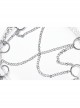 Personalized Silver Metal Electroplated Hollow Petals With Openable Gothic Style Chain Belt