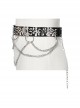 Personalized Silver Metal Electroplated Hollow Petals With Openable Gothic Style Chain Belt