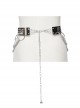 Personalized Silver Metal Electroplated Hollow Petals With Openable Gothic Style Chain Belt