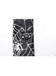 Black Soft Imitation Silk Comfortable Spider Web Print With Three Dimensional Skull And Butterfly Decoration Punk Style Tie