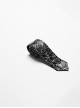 Black Soft Imitation Silk Comfortable Spider Web Print With Three Dimensional Skull And Butterfly Decoration Punk Style Tie