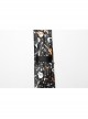 Black Soft Imitation Silk Comfortable Guitar Pattern Print With Metal Chain Decoration Punk Style Tie