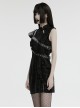 Handsome Black Eco Friendly Imitation Leather Armor With Spiked Rivets Punk Style Adjustable Single Arm Shoulder Harness